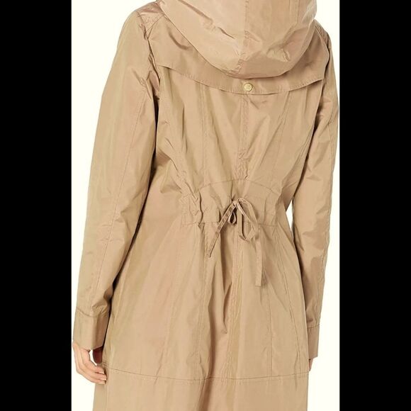 Cole Haan Women's Packable Hooded Rain Jacket with Bow Size PXS New Without Tags - Picture 2 of 15